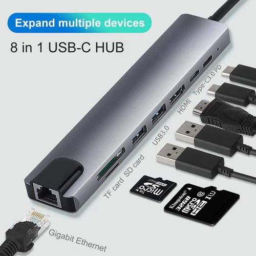 USB Type C Hub 8 in 1 - Flip.Pk