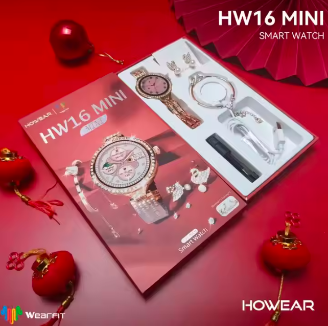 HW16 Mini Luxury Women Rose Gold Smart Watch - Flip.Pk