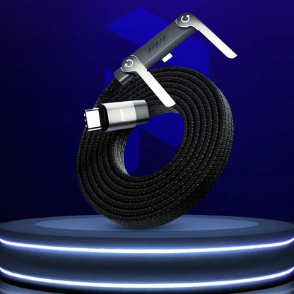 240W Type C Charging Cable with Built-in Phone Stand