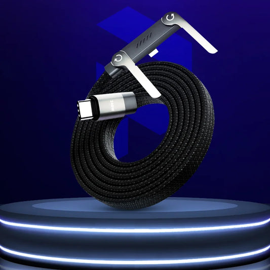 240W Type C Charging Cable with Built-in Phone Stand