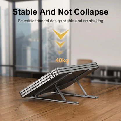 Folding Adjustable Aluminum Laptop Stand + FREE POUCH - Flip.Pk