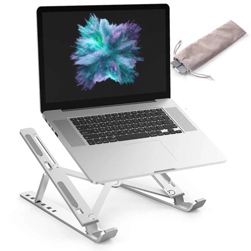 Folding Adjustable Aluminum Laptop Stand + FREE POUCH - Flip.Pk