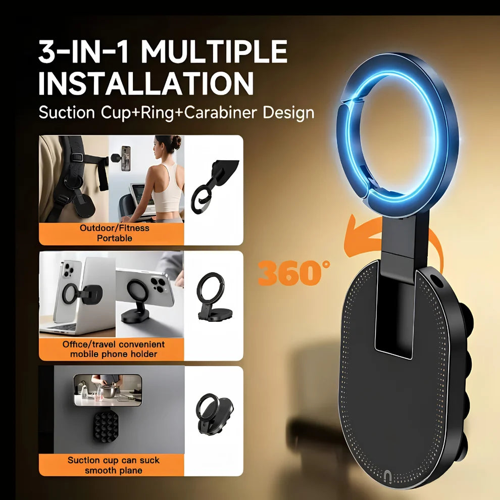 3-in-1 Foldable Magnetic Suction Phone Mount