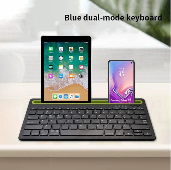 Wireless Bluetooth Keyboard With Phone/tablet Holder Slot - Flip.Pk