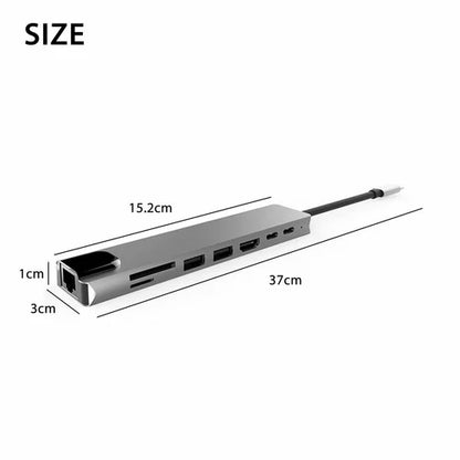 USB Type C Hub 8 in 1 - Flip.Pk