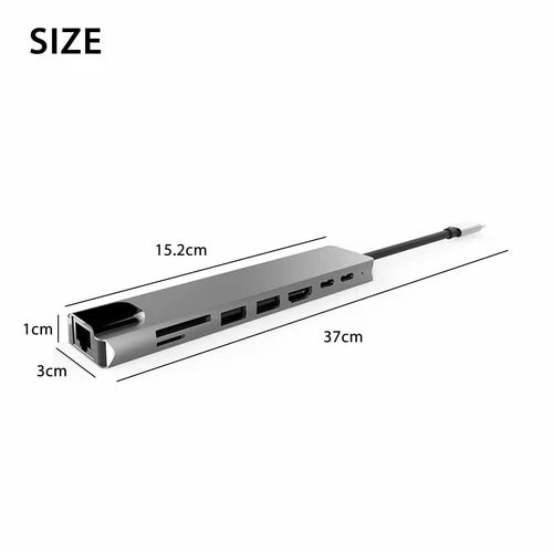 USB Type C Hub 8 in 1 - Flip.Pk