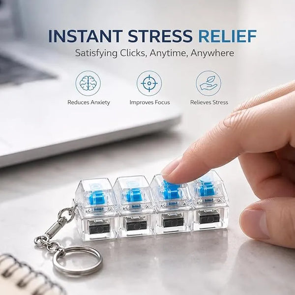 Keyboard Fidget Stress Relief Keychain