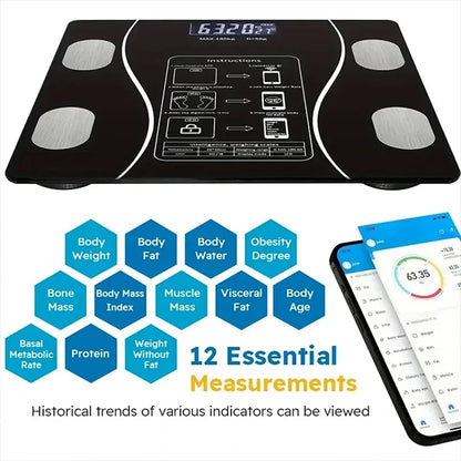 Smart Digital Body Weight Scale - Precision Electronic Fitness Tracker