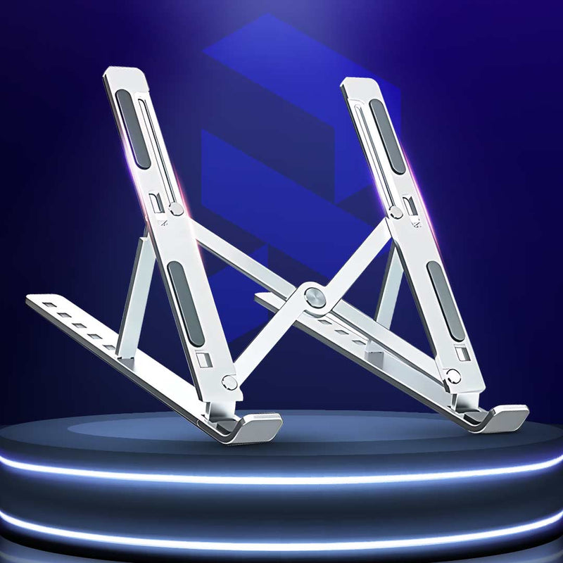 Folding Adjustable Aluminum Laptop Stand + FREE POUCH - Flip.Pk