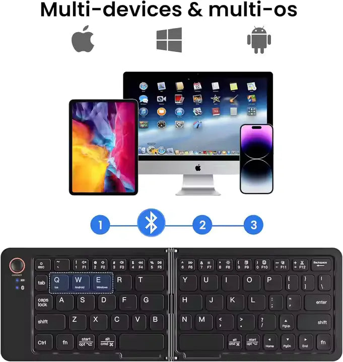Foldable & Rechargeable  Bluetooth Keyboard - Flip.Pk