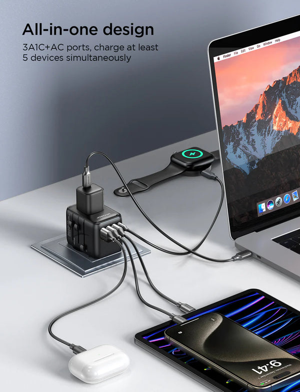 Port Universal Travel Adapter - Flip.Pk