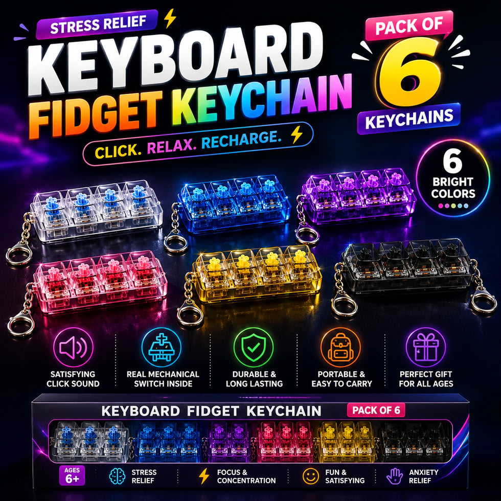 Keyboard Fidget Stress Relief Keychain