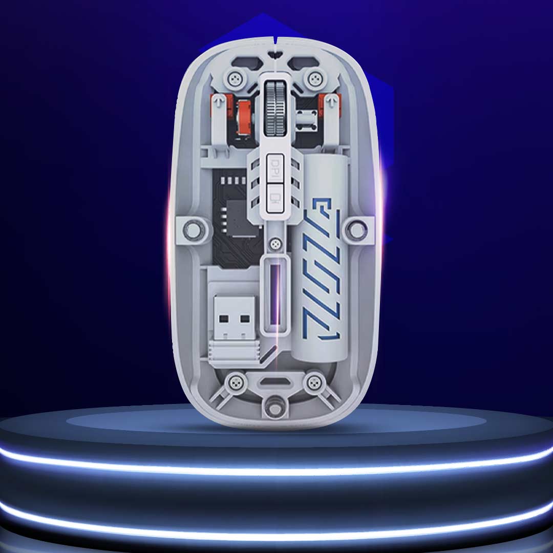 Transparent M-10A Wireless + Bluetooth Dual Mode Rechargeable Mouse - Flip.Pk