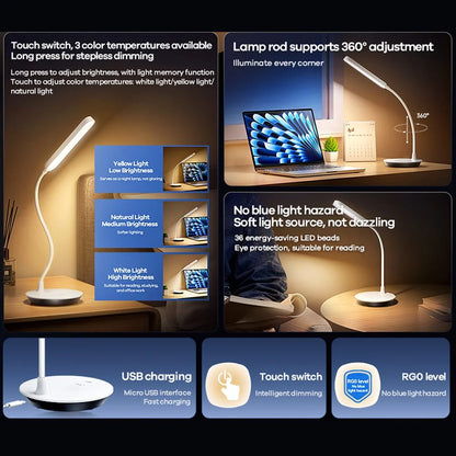 360° Flexible Portable Eye-Caring LED Desk Lamp - Flip.Pk
