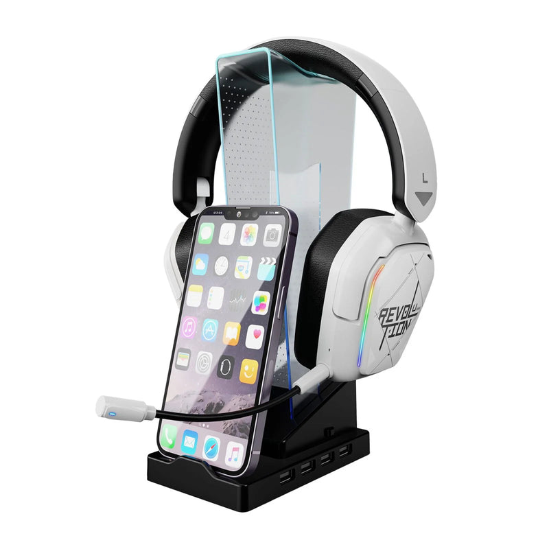 Xtrike Me Ht-09 Headset & Phone Stand With 4 USB Port And Led Light - Flip.Pk