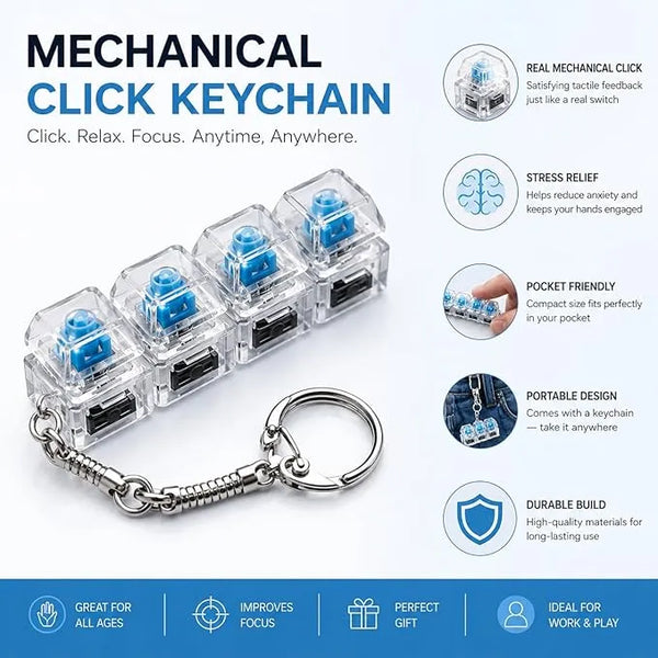 Keyboard Fidget Stress Relief Keychain
