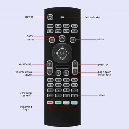 4 in 1 MX3 Air Mouse Voice Remote Control with RGB Backlit & IR Learning for Android TV Box, Smart TV, PC