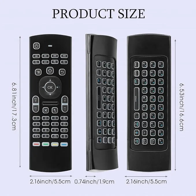 4 in 1 MX3 Air Mouse Voice Remote Control with RGB Backlit & IR Learning for Android TV Box, Smart TV, PC
