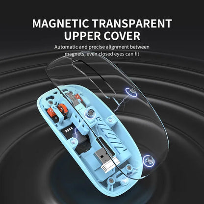Transparent M-10A Wireless + Bluetooth Dual Mode Rechargeable Mouse