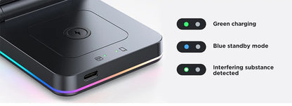 JR-WQN01 15w 3-in-1 Foldable Wireless Charging Station - Flip.Pk