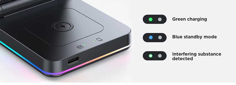 JR-WQN01 15w 3-in-1 Foldable Wireless Charging Station - Flip.Pk