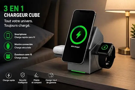 W22 wireless charger with built-in safe charge protection chip
