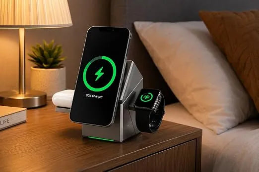 W22 3-in-1 magnetic wireless charger stand for iPhone, Apple Watch and AirPods – Flip.pk