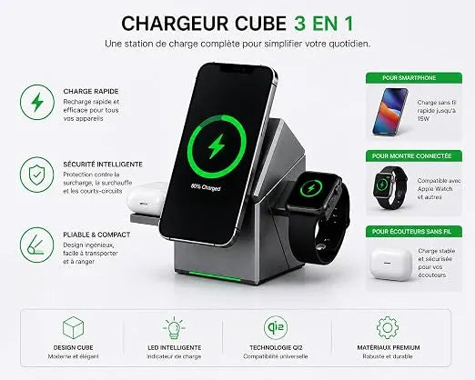 W22 charger stand with adjustable angle for iPhone portrait and landscape