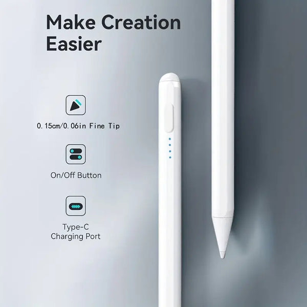 White pen with features highlighted on a gray background